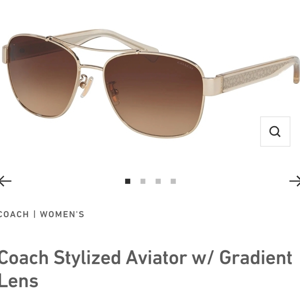 Coach Gold Aviator Sunglasses
